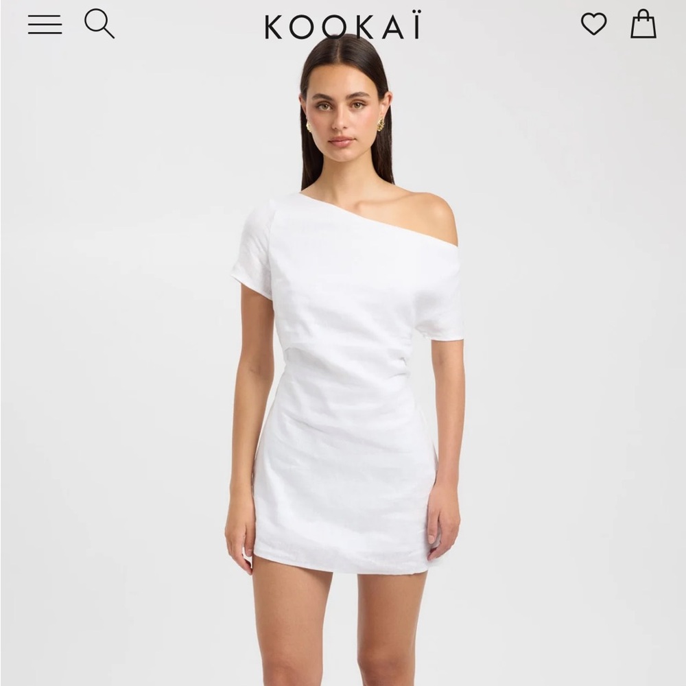 Kookai asymmetrical linen dress